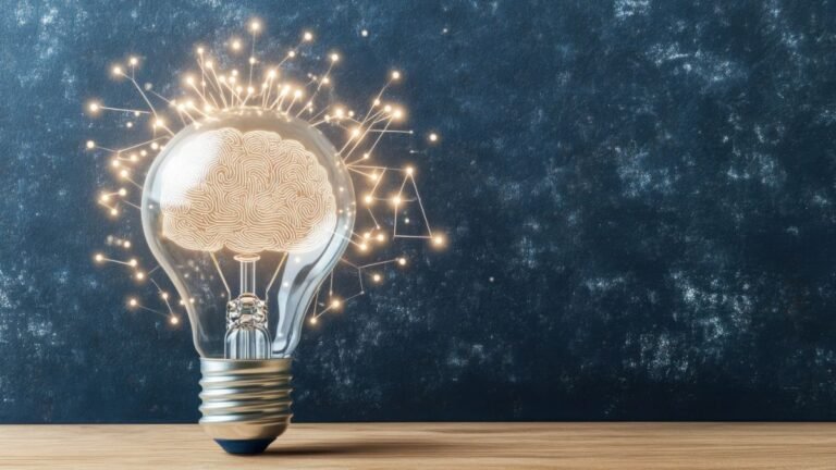 Brain in lightbulb representing faster learning and improved memory retention